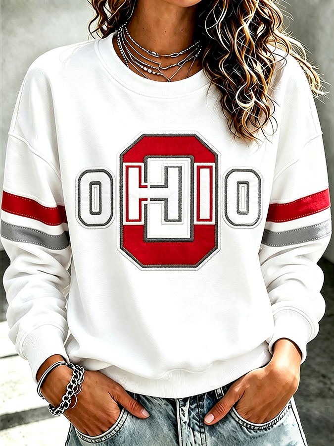Ladies' Rugby Printed Round Neck T-Shirt