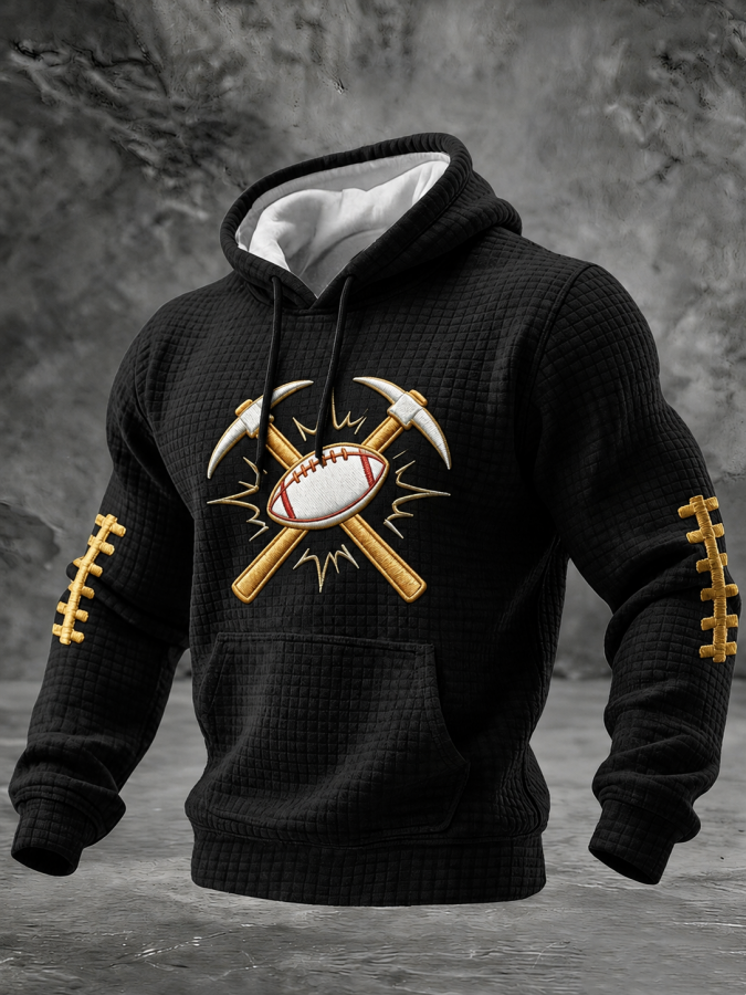 Men'S Football Printed Casual Hoodie