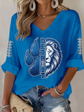 Women'S Football  Print Waffle  Top