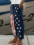 Women Striped Long Pants Vintage Spring/Fall Trousers