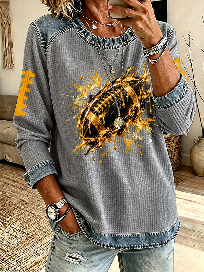 Women'S Rugby Printed Casual Long Sleeved Shirt