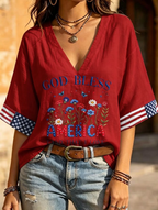 Women'S Retro Independence Day Flower Flag