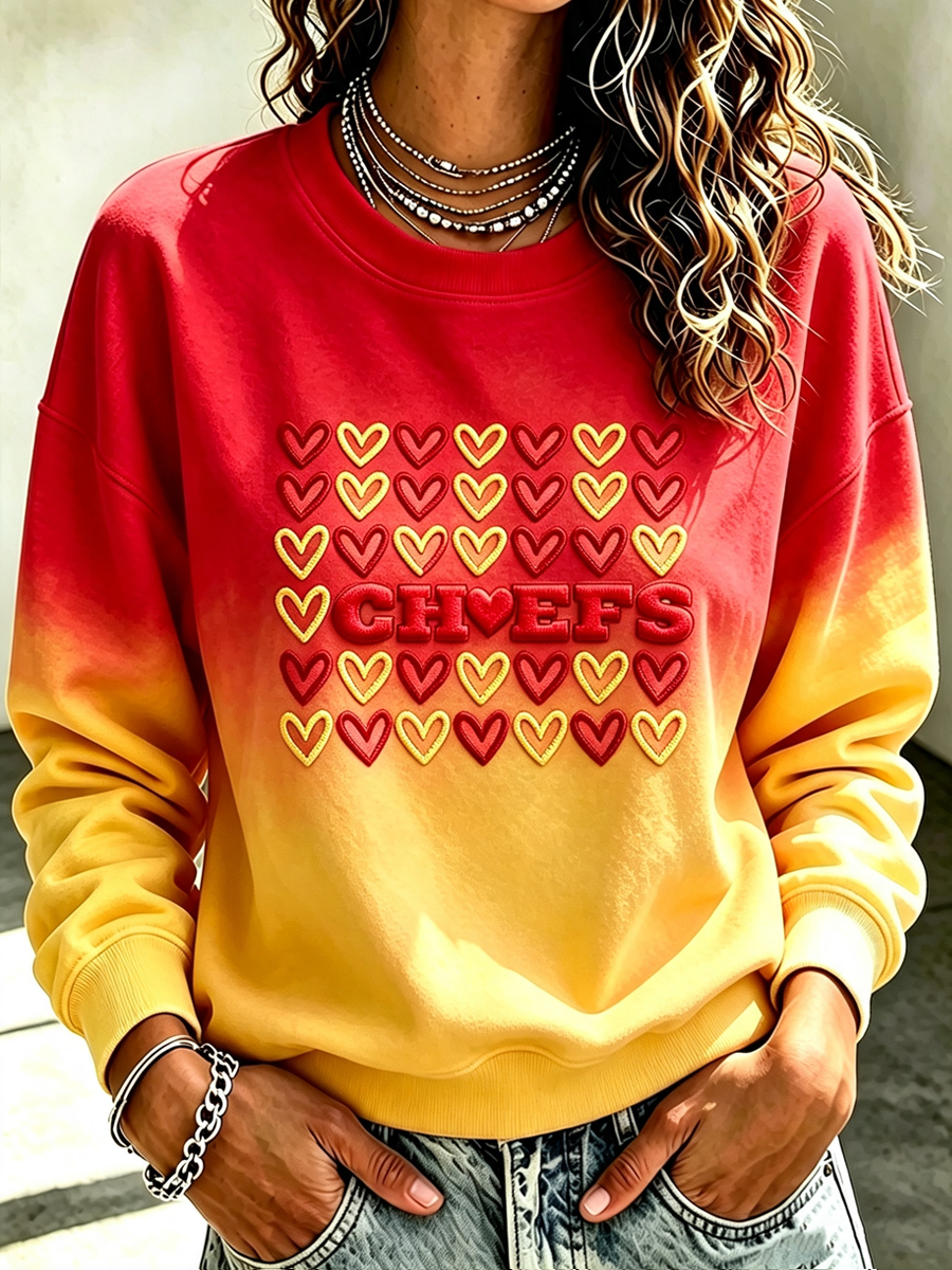 Women's Football Printed Casual Sweatshirt