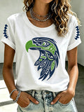 Women's Seattle Football Printed Vintage Fashion Print T-shirt