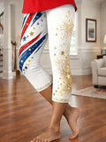 Women's Casual American Flag Art Printed Leggings