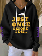 Women'S Football Print Hooded Sweatshirt