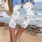 Women'S Casual Independence Day Commemorative Print Leggings For The 250Th Anniversary Of The Founding Of The United States