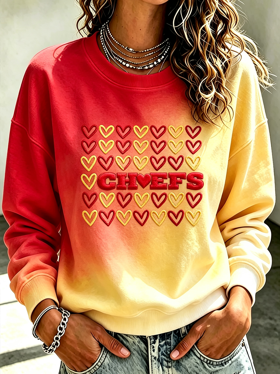 Women's Football Printed Casual Sweatshirt