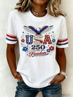 Women'S  Anniversary Flag Printed Casual T-Shirt
