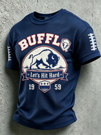 Men'S Football Let'S Hit It Hard Waffle T-Shirt