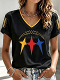 Women'S Football Printed Casual T-Shirt