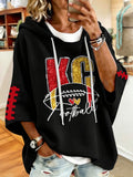 Women'S e Football Print Hoodie