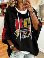 Women'S e Football Print Hoodie