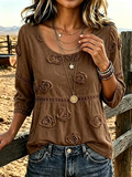 Women's Casual Printed Hollow Top