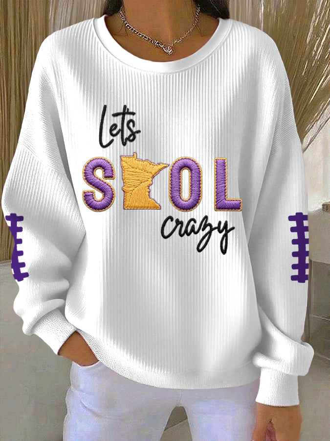 Women'S Football Print Casual Sweatshirt