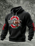 Men'S Rugby Printed Casual Hoodie