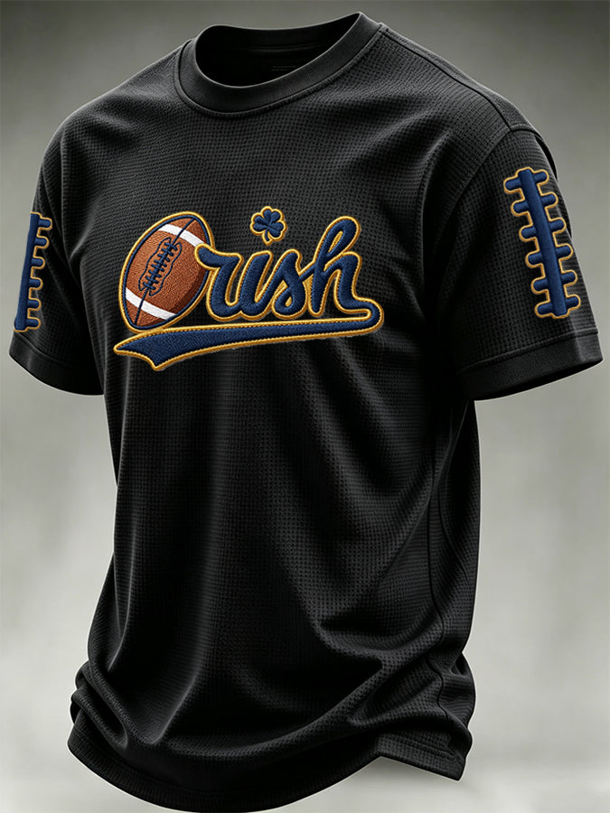 Men's University Football Print Waffle T-shirt