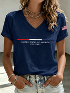 Women'S America Flag Print Casual T-Shirt