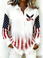 Ladies' Casual 250Th Anniversary Celebration Lapel Button Up Shirt