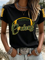 Women'S Retro Football Printed T-Shirt