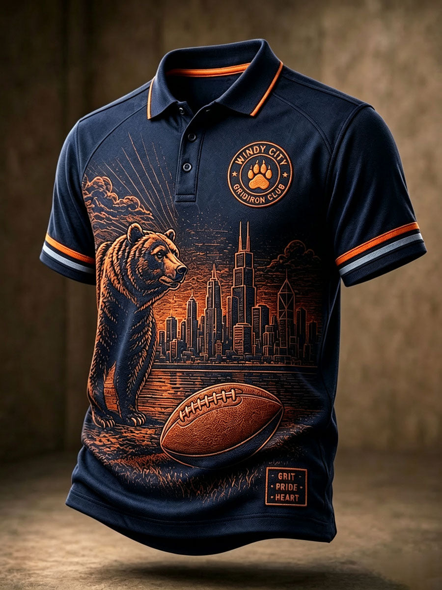 Men'S Football Good Better Best Printed Short Sleeved Polo Shirt