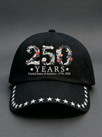 Unisex 250th Anniversary America 1776-2026 Flower Art Print Casual Hat