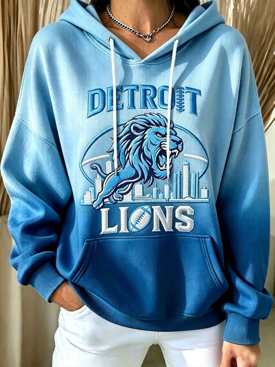 Women's Football Fan Printed Vintage Hoodie