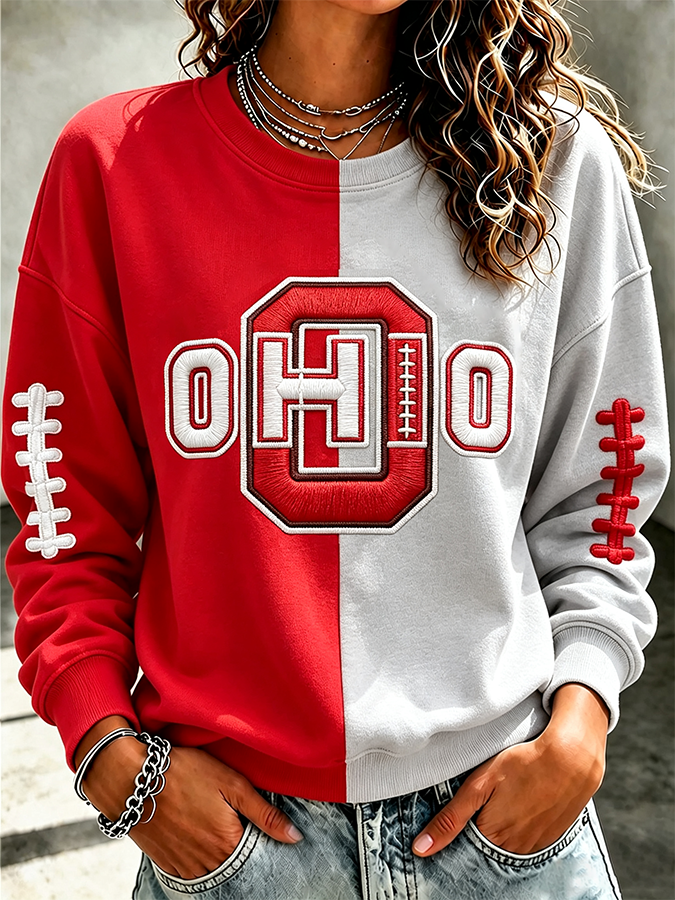 Ladies' Rugby Printed Round Neck T-Shirt