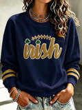 Women's Retro Rugby Round Neck Sports Shirt
