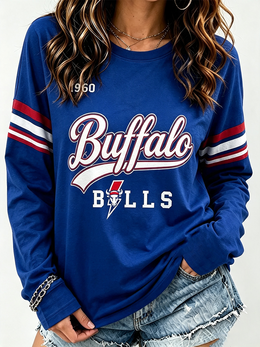 Women'S Football Printed Long Sleeved Shirt