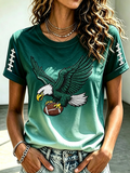 Women's Retro Football Print T-Shirt