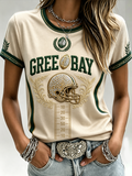 Women'S Fan Printed Round Neck T-Shirt