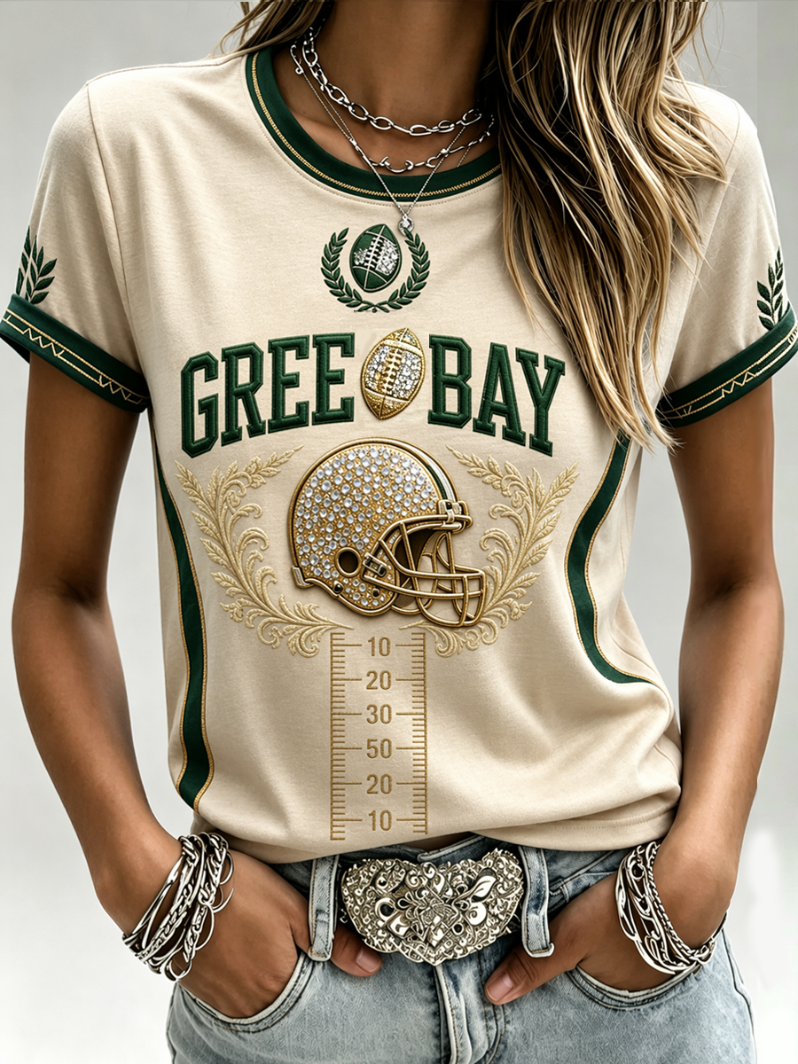 Women'S Fan Printed Round Neck T-Shirt