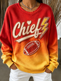 Women'S Football Print Casual Sweatshirt
