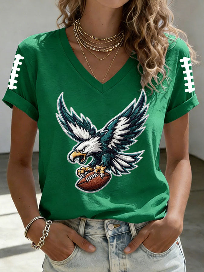 Women'S Football Print Short-Sleeve T-Shirt