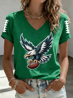 Women'S Football Print Short-Sleeve T-Shirt