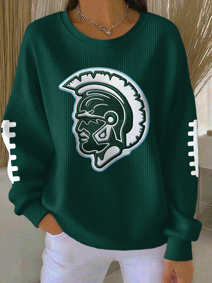 Women'S Football Print Casual Sweatshirt