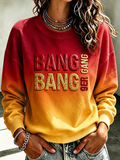 Women'S Retro Football Print Round Neck Sports Shirt