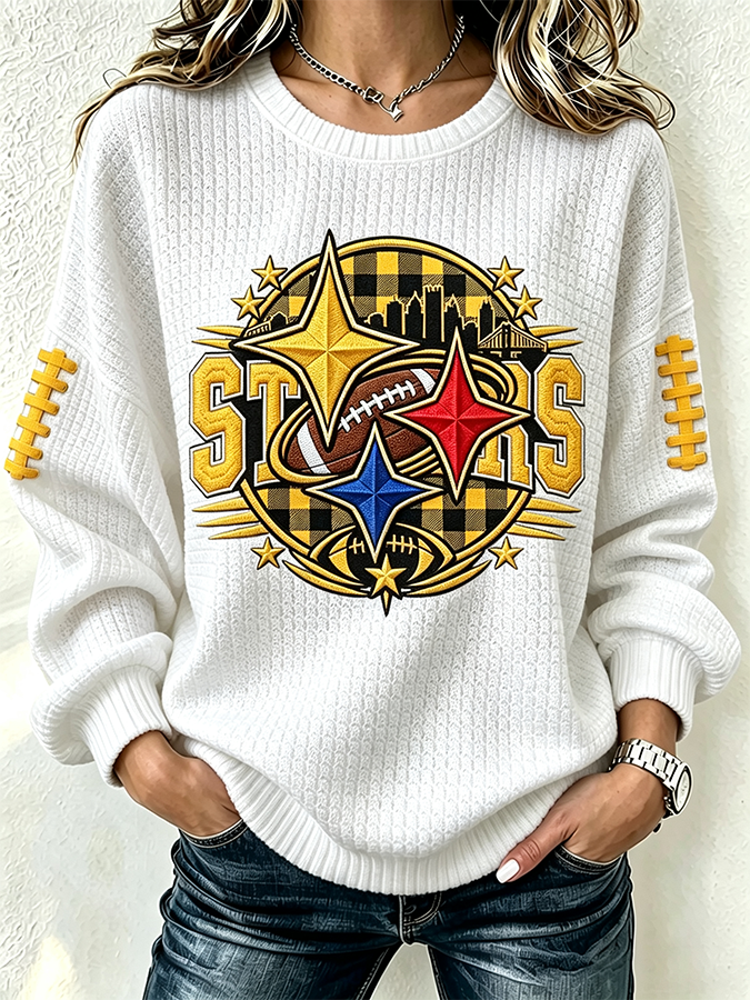 Women'S Football Printed Round Neck Sports Shirt