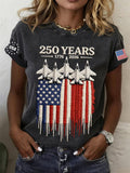 Women'S 250Th Anniversary Embroidered Round Neck T-Shirt