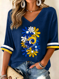 Women'S Football  Print Waffle  Top