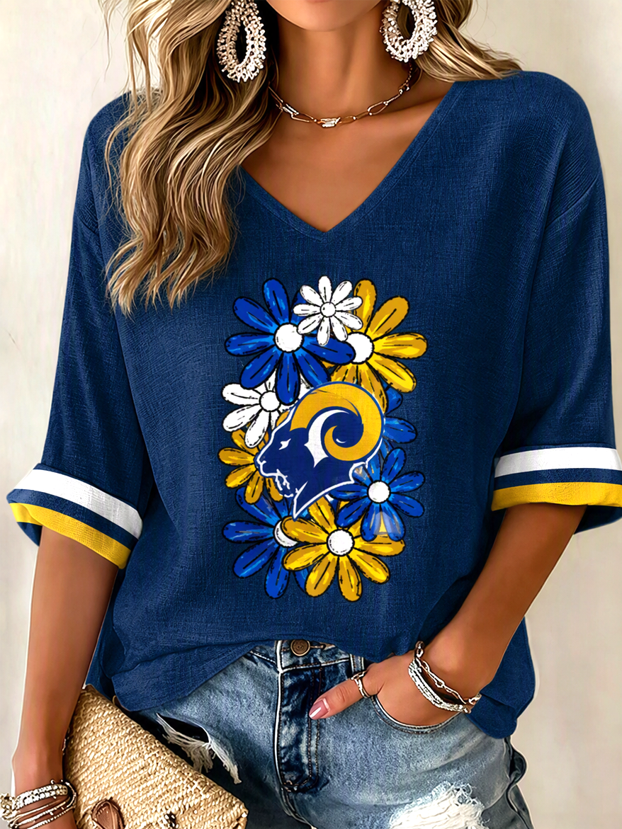 Women'S Football  Print Waffle  Top