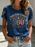 Women'S  Anniversary Flag Printed Casual T-Shirt