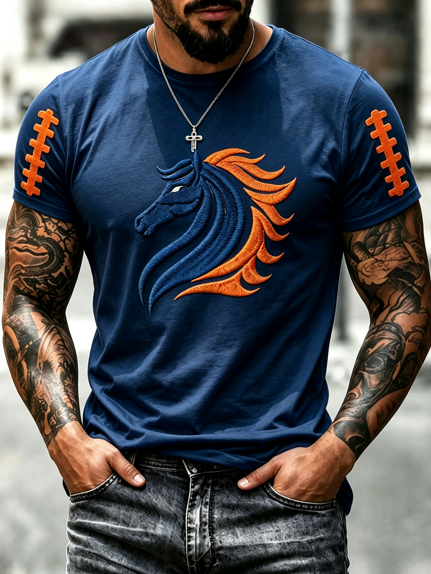 Men'S Football Fan  Print Casual T-Shirt