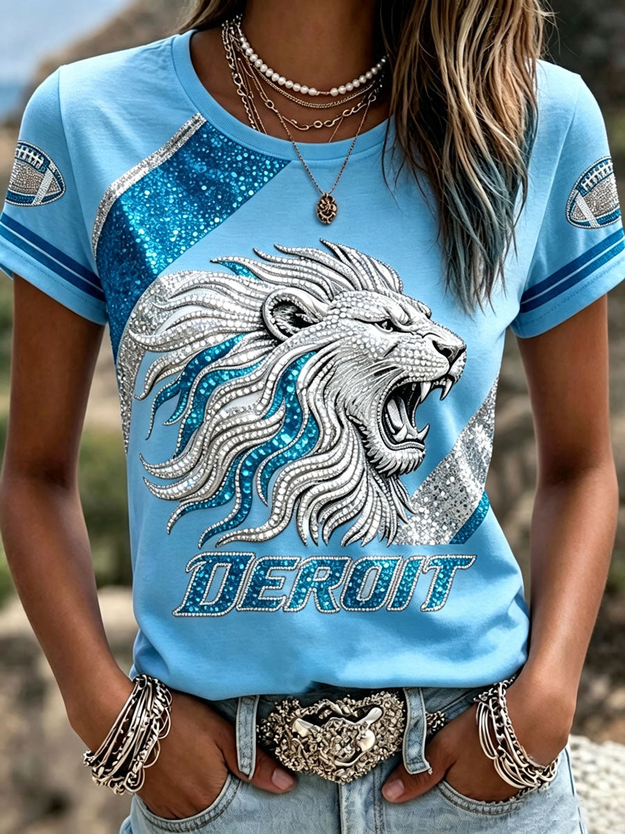 Women'S Fan Printed Round Neck T-Shirt