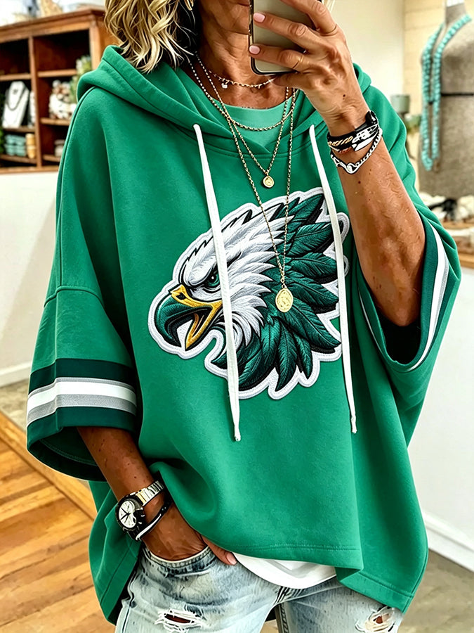 Women'S Vintage Football Print Hoodie