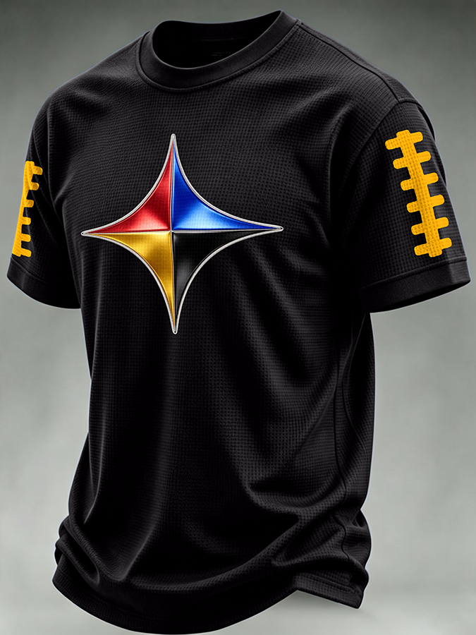 Men'S Football Print Waffle T-Shirt