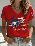 Women'S 250Th Anniversary  Printed V-Neck T-Shirt