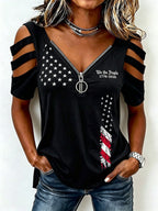 Women's America Flag Print Casual Top