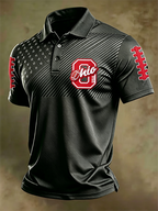 Men'S Retro Rugby Collar Polo T-Shirt